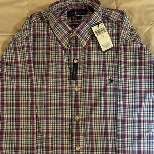 Polo RL Men's Shirt Classic Fit Purple & Blue
